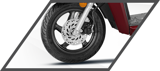 3-Step Adjustable Rear SuspensionThis special edition Activa comes with black chrome highlights, both on the front and on the logo carved on the side panels, projecting the premium essence of the scooter.